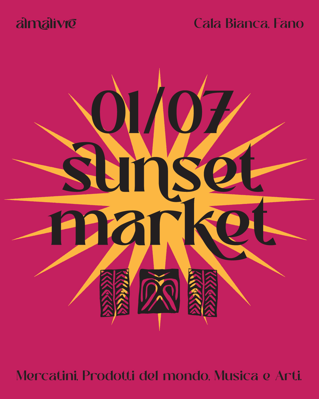 Locandina Sunset Market 08/07, versione magenta