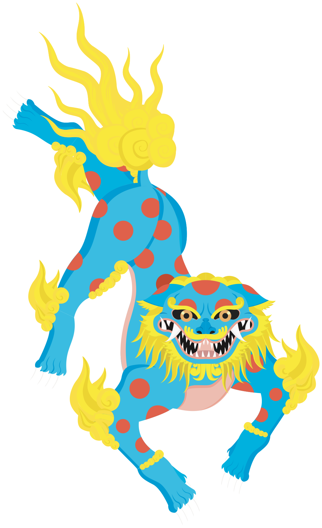 Foo dog azzurro, illustrazione vettoriale