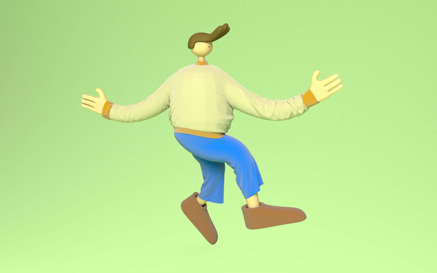 Illustrazione: cammina, il modello 3D