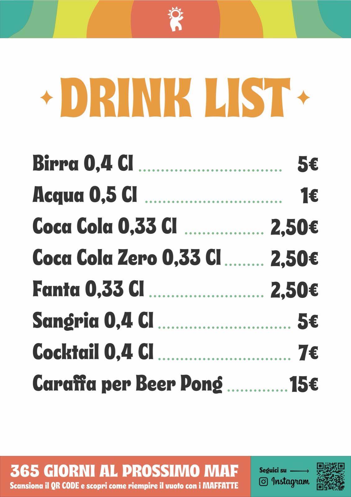 MAF 2023: drink list · A3