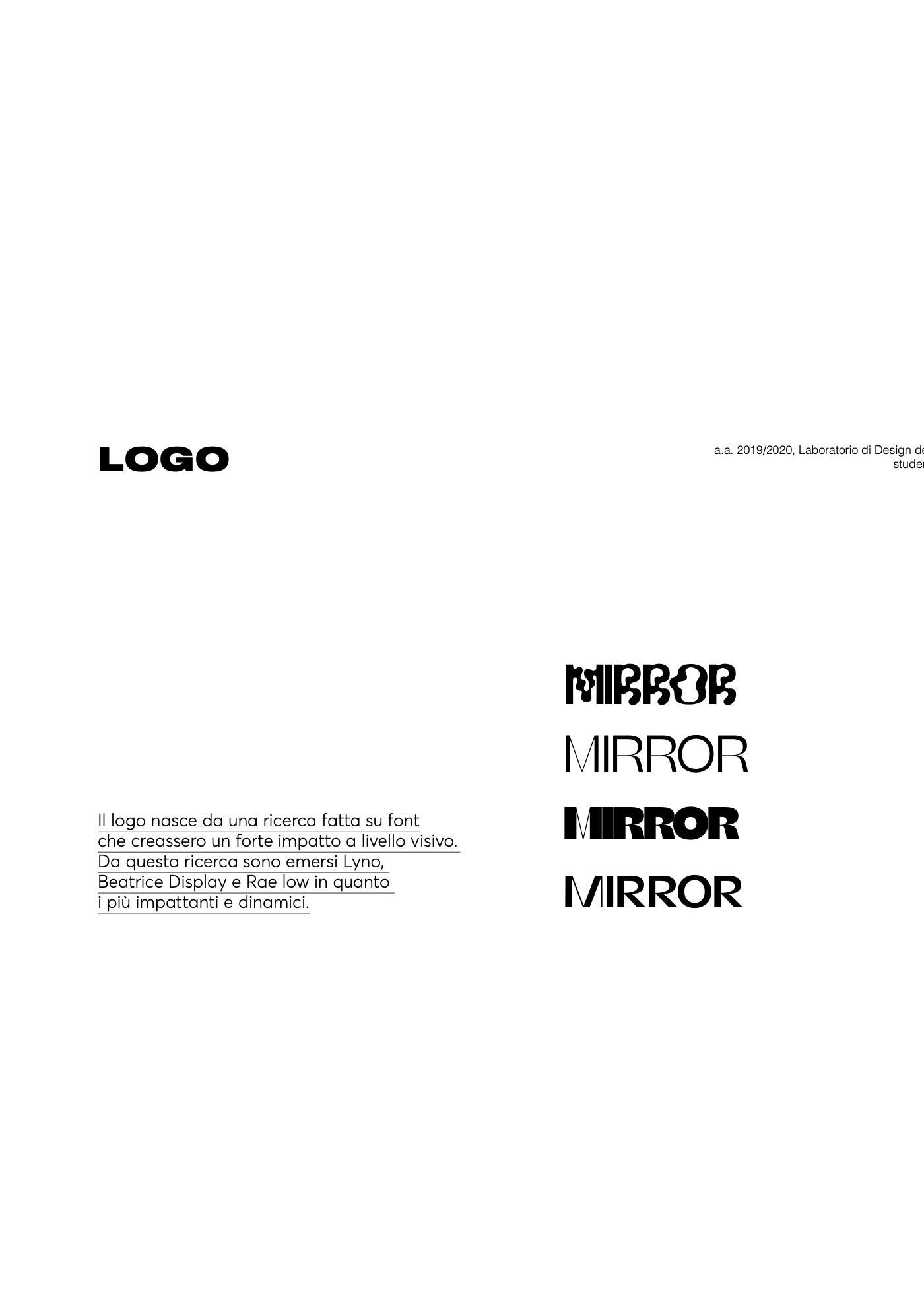 Mirror, documento di progetto: il logo